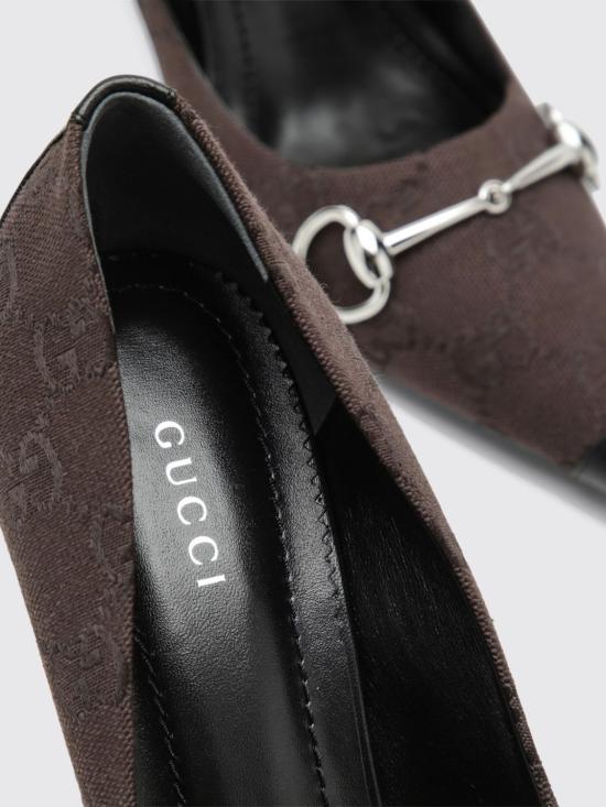 26FW 구찌 도나 GG 캔버스 홀스빗 펌프스 A009YE9SF10 2151 Brown - GUCCI