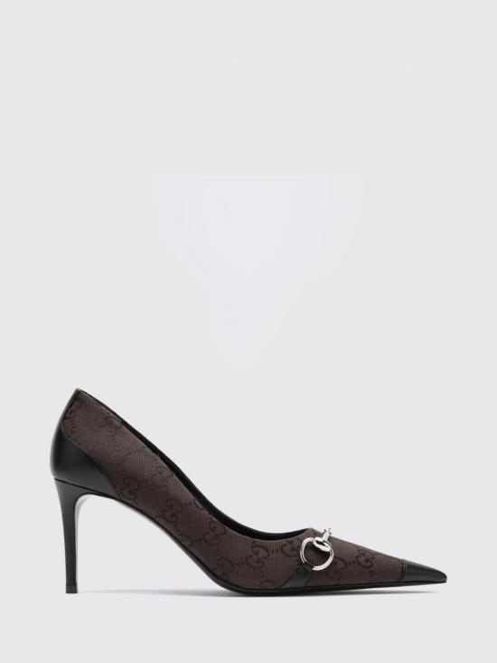 26FW 구찌 도나 GG 캔버스 홀스빗 펌프스 A009YE9SF10 2151 Brown