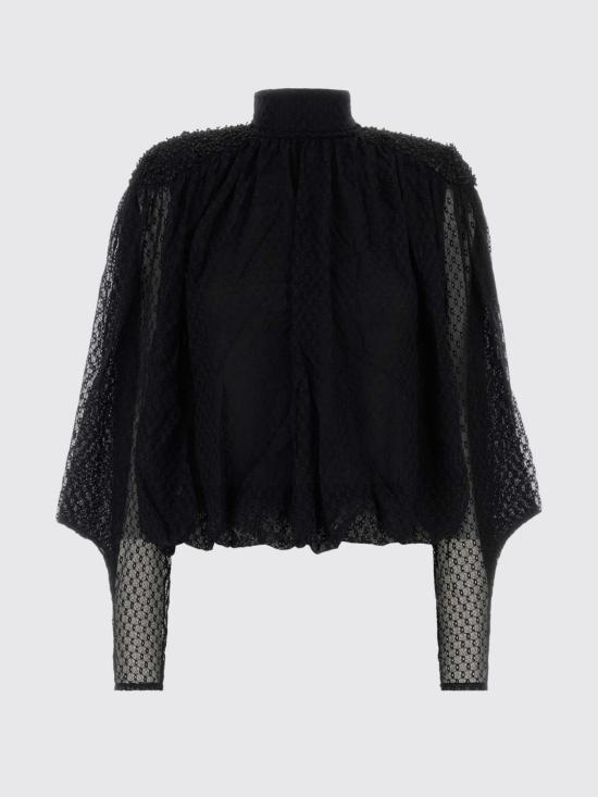 26FW 이자벨마랑 오에스테 자수 플루메티스 레이스 블라우스 HT0987FAD4J18I 01BK Black - ISABEL MARANT