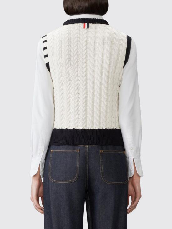 26FW 톰브라운 스웨터 FKV237AY1024 100 White - THOM BROWNE