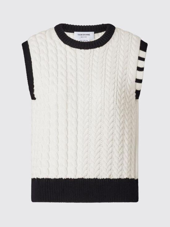26FW 톰브라운 스웨터 FKV237AY1024 100 White - THOM BROWNE