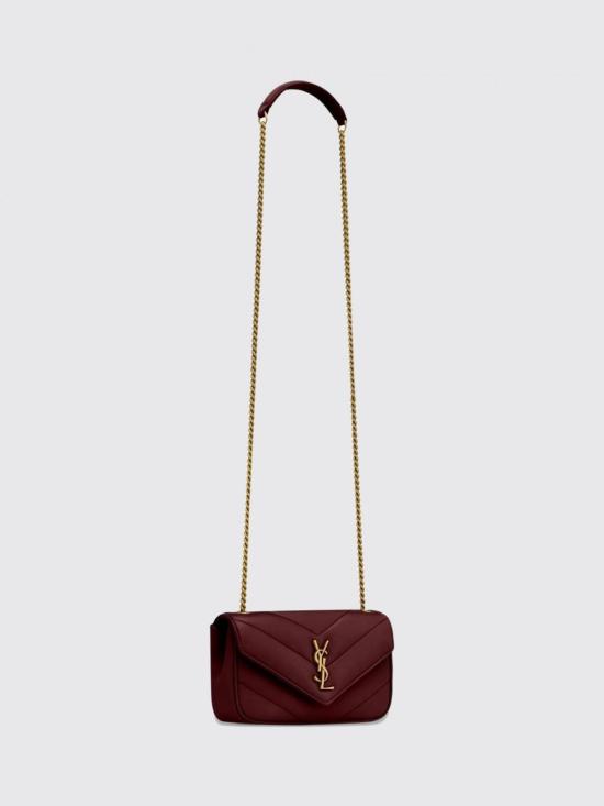 26FW 생로랑 루루 미니 램스킨 821749AAEAX 6197 Burgundy - SAINT LAURENT