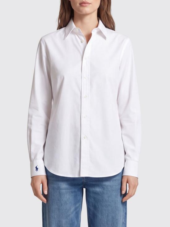 26FW 폴로 랄프로렌 포니로고 코튼 셔츠 211941509 100 White
