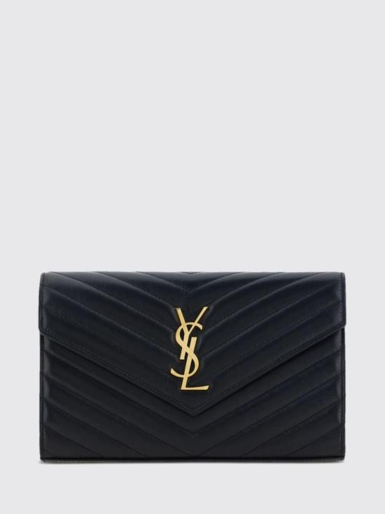 26FW 생로랑 레더 카산드라 체인 월렛 377828AAA44 1000 Black