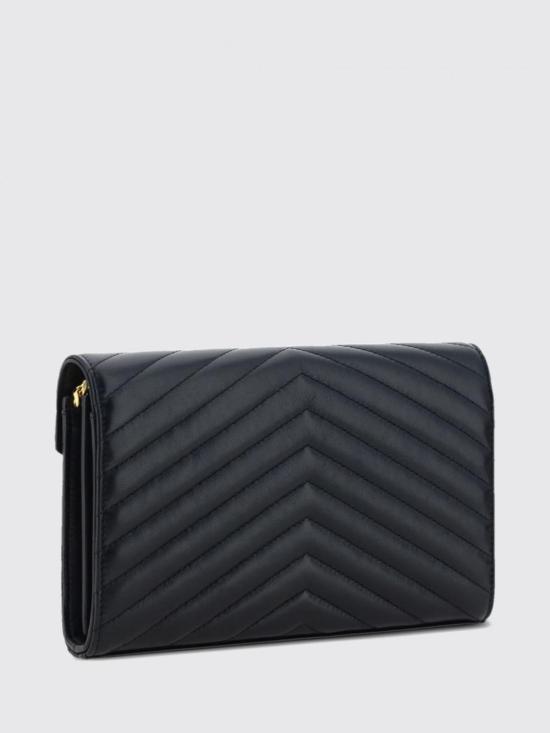 26FW 생로랑 레더 카산드라 체인 월렛 377828AAA44 1000 Black - SAINT LAURENT