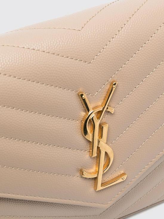 26FW 생로랑 레더 카산드라 체인 월렛 377828BOW01 2721 Beige - SAINT LAURENT