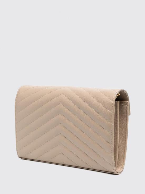 26FW 생로랑 레더 카산드라 체인 월렛 377828BOW01 2721 Beige - SAINT LAURENT