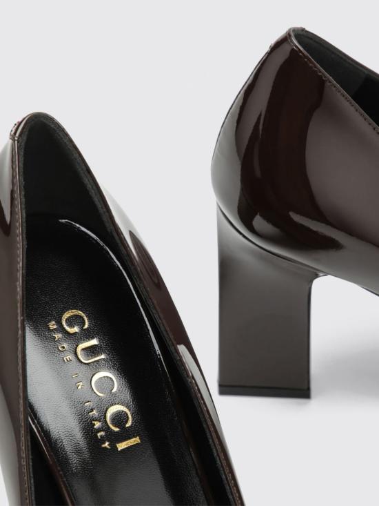 26FW 구찌 시뇨라 페이턴트 가죽 펌프스 865410BNC00 2714 Brown - GUCCI