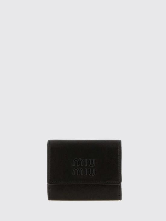 26FW 미우미우 로고 나파 레더 지갑 5ML071AEFX F0002 Black