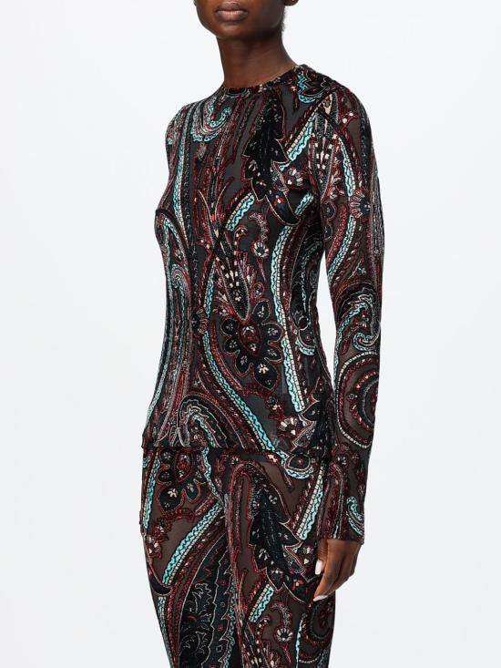 26FW 에트로 반팔 티셔츠 WRJB003999JJD1AS9830 BLACK - ETRO