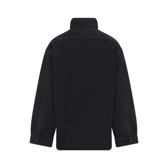 26FW 발렌시아가 긴팔 셔츠 850059TBP47 8975 BLACK