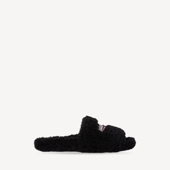 26FW 발렌시아가 퍼리 오픈 뮬 654747W14C2 1096 BLACK