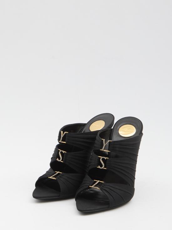 26FW 생로랑 에밀리 새틴 크레이프 뮬 샌들 859545 AAF4G1097 BLACK - SAINT LAURENT