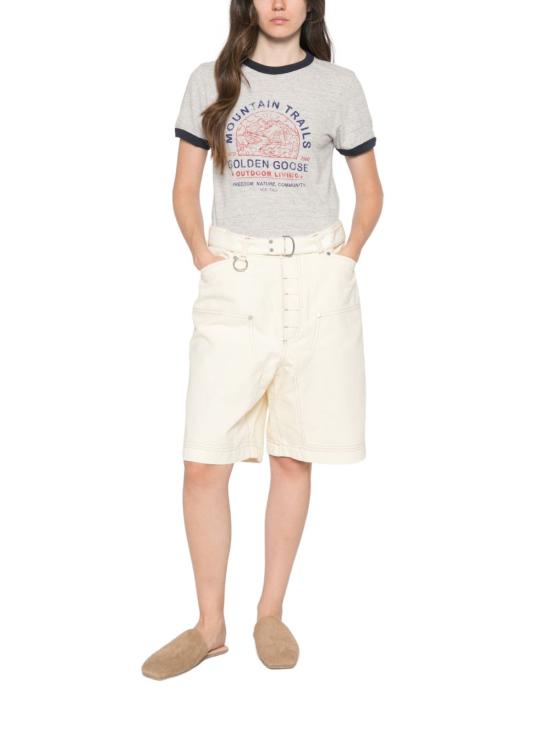 26FW 골든구스 반팔 티셔츠 GWP02768P00264260717 Light grey - GOLDEN GOOSE