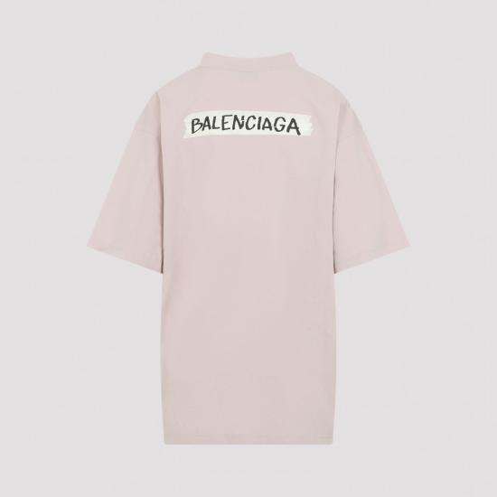 26FW 발렌시아가 마스킹 테이프 반팔 티셔츠 A00497TTVL65663 DUSTY PINK - BALENCIAGA