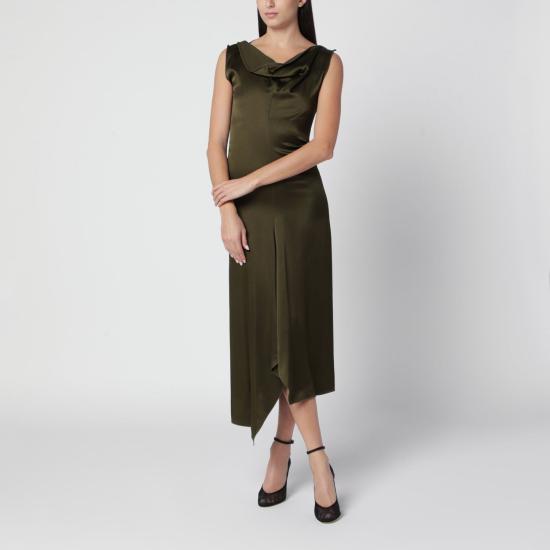 26FW 빅토리아 베컴 미디 원피스 1426WDR007663BPL MG GREEN
