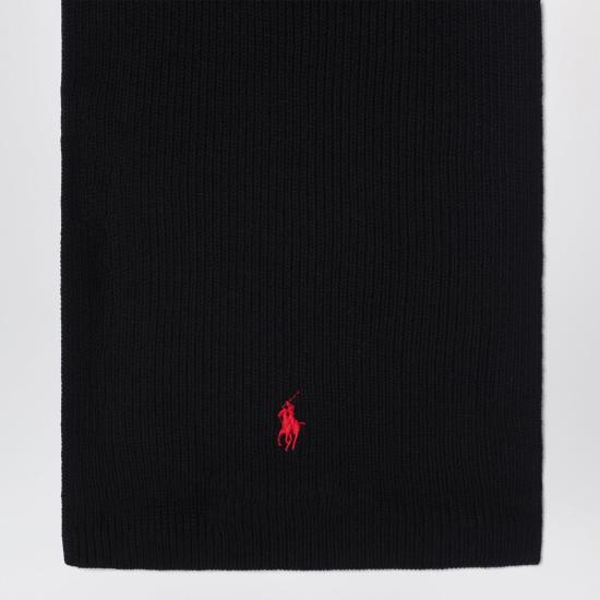 26FW 폴로 랄프로렌 포니 로고 자수 립 니트 스카프 710886136001WO PB BLACK - POLO RALPH LAUREN