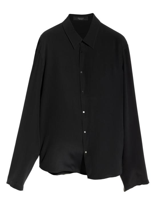 26FW 구찌 웹 디테일 코튼 팝린 셔츠 874067ZAU8N 1000 BLACK