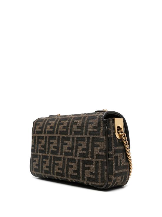 26FW 펜디 바게트 체인 미디 FF 자카드 패브릭 백 8BR793AKBZ F1EM3 BROWN - FENDI