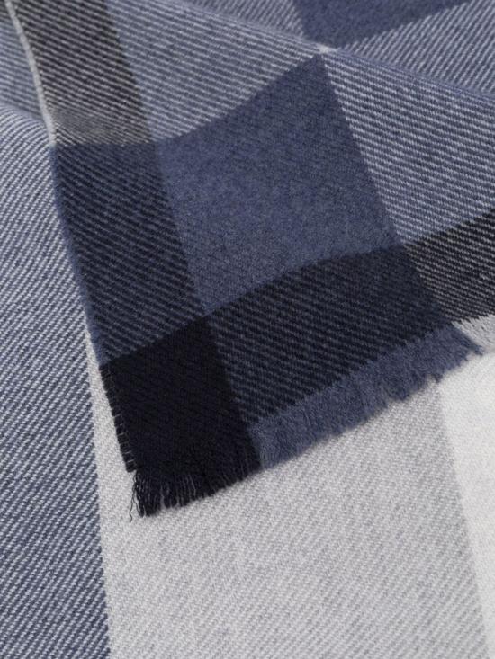 26FW 브루넬로 쿠치넬리 울&캐시미어 트윌 체크 스카프 MSC666AGCD061 NAVY GRIGIO NEBBIA - BRUNELLO CUCINELLI