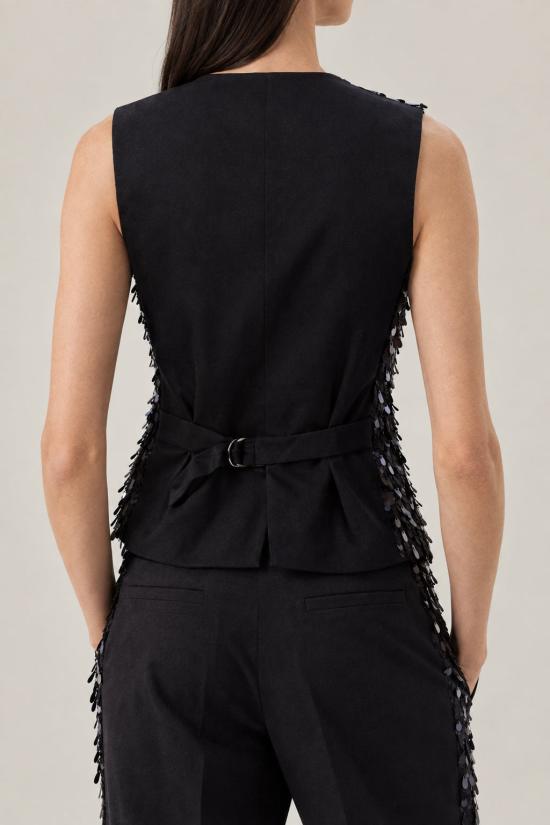  브루넬로 쿠치넬리 베스트 i272076 BLACK - BRUNELLO CUCINELLI
