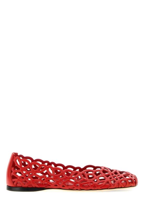 26FW 로에베 페탈 아나그램 램스킨 발레리나 LLST466X17 RED
