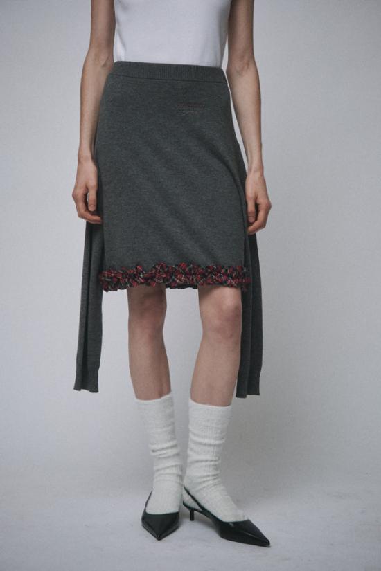  찰스 제프리 러버보이 스커트 FW26U145 064050501 GRY Grey RedTartan L GRAY