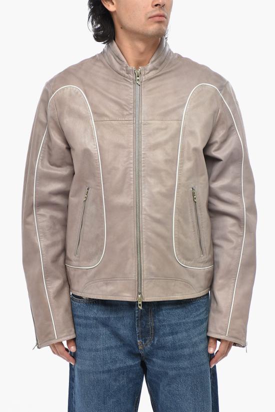  디젤 가죽 자켓 A12994 0IMAZ 9BX Gray