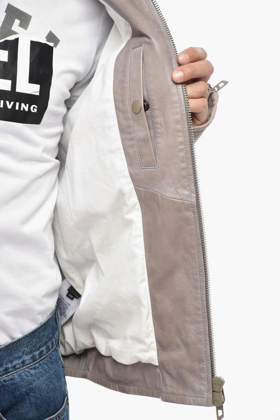  디젤 가죽 자켓 A12994 0IMAZ 9BX Gray - DIESEL