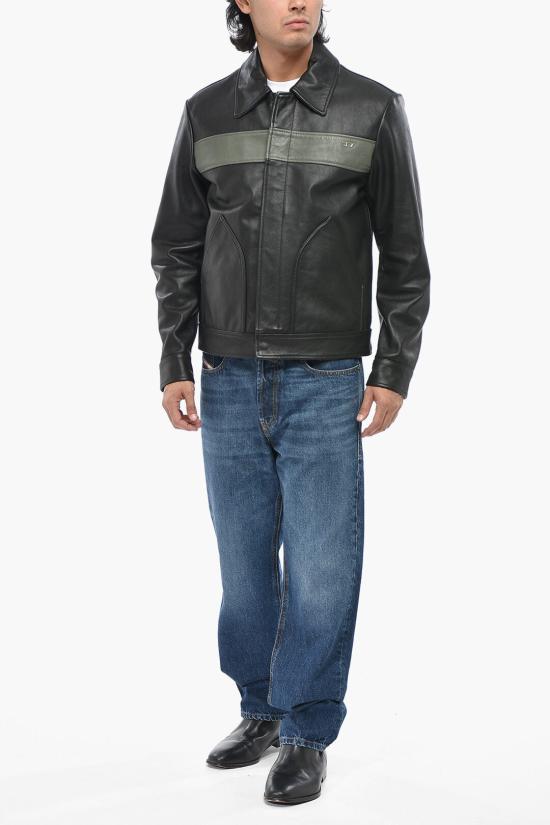  디젤 가죽 자켓 A03561 0IEAK 9XX Black - DIESEL