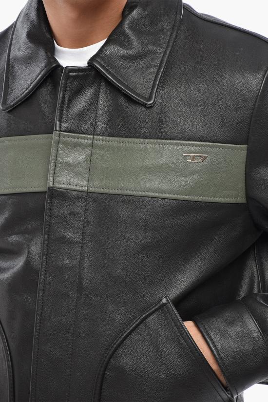  디젤 가죽 자켓 A03561 0IEAK 9XX Black - DIESEL