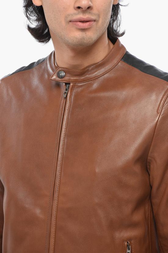  디젤 가죽 자켓 A19612 0AJFH 7FF Brown - DIESEL