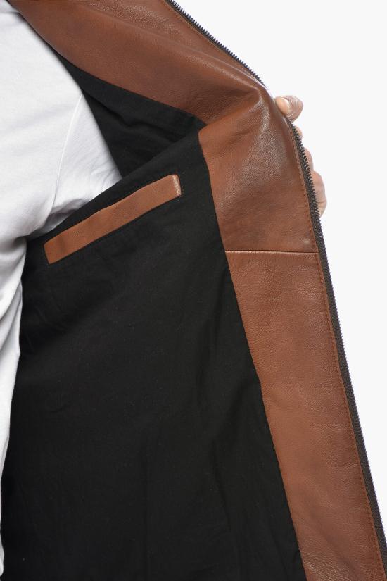  디젤 가죽 자켓 A19612 0AJFH 7FF Brown - DIESEL