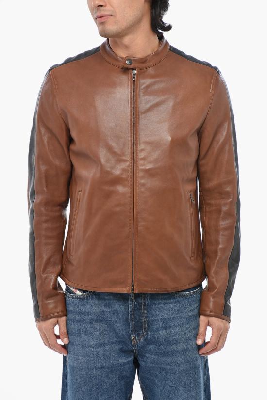  디젤 가죽 자켓 A19612 0AJFH 7FF Brown