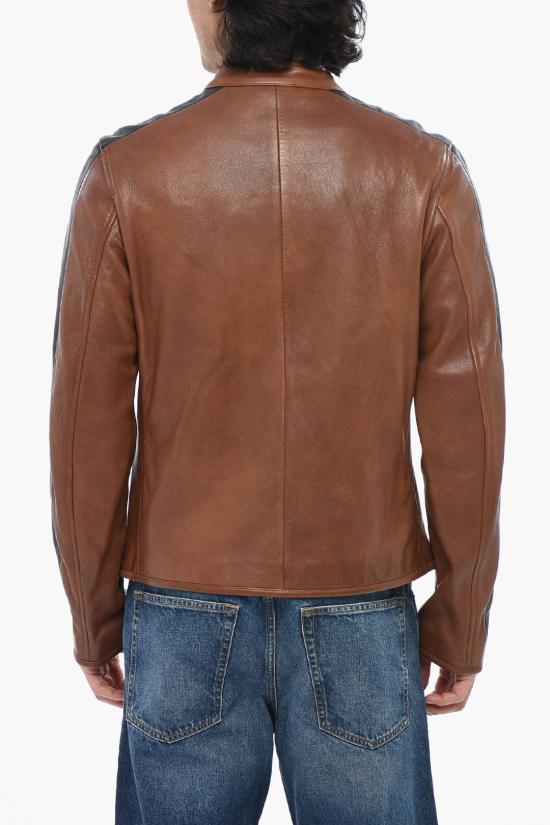  디젤 가죽 자켓 A19612 0AJFH 7FF Brown - DIESEL