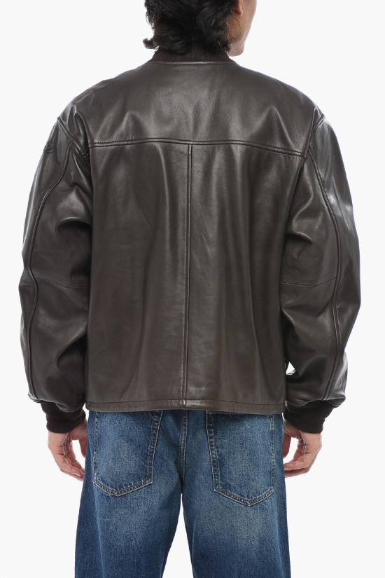  디젤 가죽 자켓 A16865 0PFAH 7BB Brown - DIESEL
