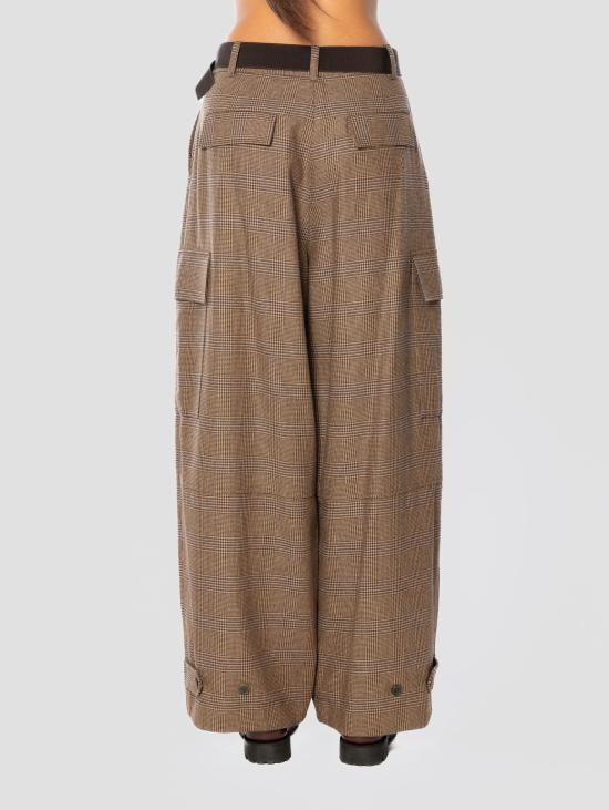 26FW 파로쉬 팬츠 Pantaloni Cargo Gamba Ampia Principe di Galles Marrone - PAROSH
