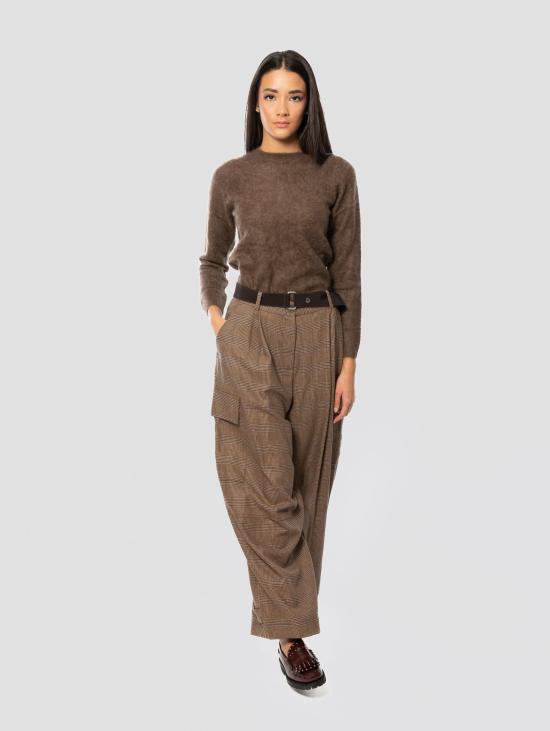 26FW 파로쉬 팬츠 Pantaloni Cargo Gamba Ampia Principe di Galles Marrone - PAROSH