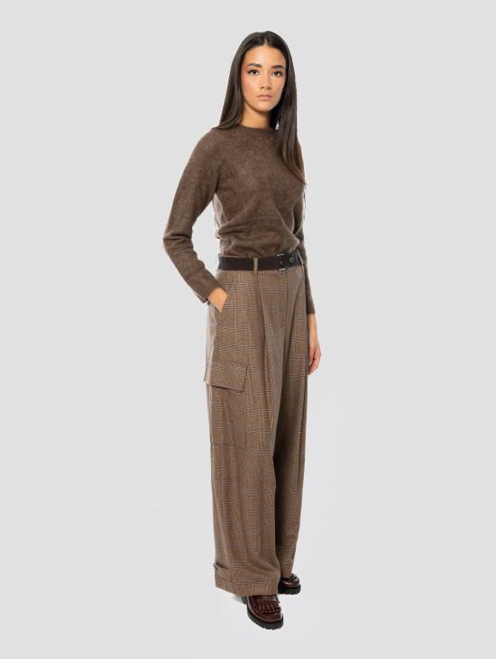 26FW 파로쉬 팬츠 Pantaloni Cargo Gamba Ampia Principe di Galles Marrone - PAROSH