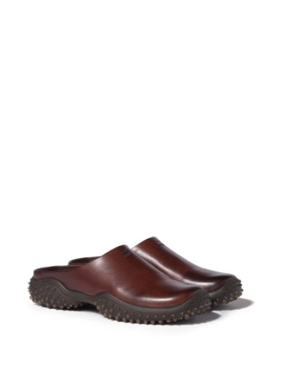 26FW 미우미우 로고 레더 뮬 5R802EF A045 5ODF0201 COFFE - MIU MIU