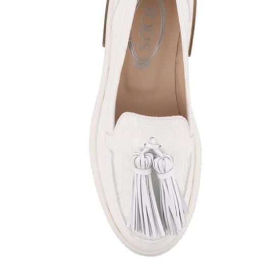  토즈 로퍼 태슬  화이트 - TODS