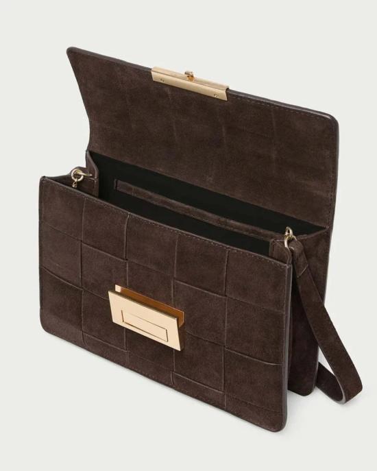  로플러랜달 가방 로플러 랜달 델핀 스웨이드 숄더백 브라운 - LOEFFLER RANDALL