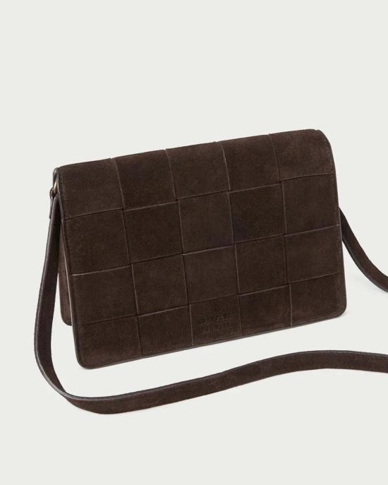  로플러랜달 가방 로플러 랜달 델핀 스웨이드 숄더백 브라운 - LOEFFLER RANDALL