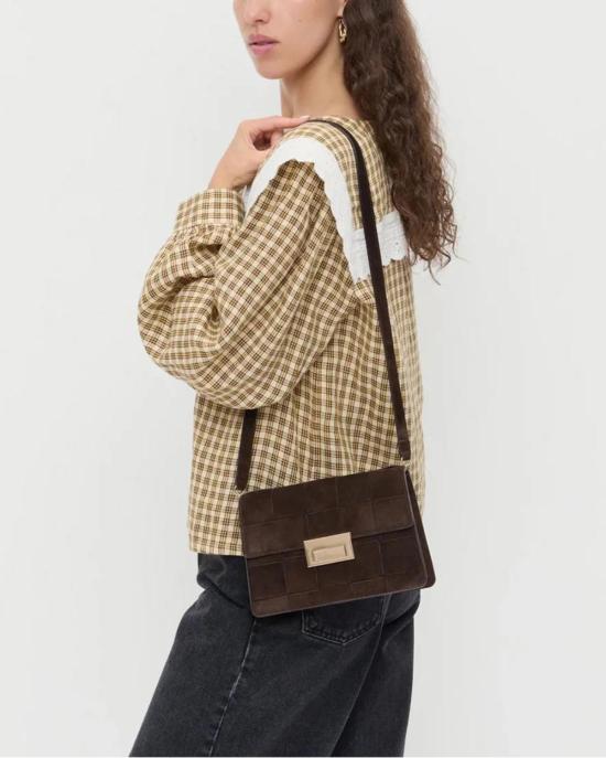  로플러랜달 가방 로플러 랜달 델핀 스웨이드 숄더백 브라운 - LOEFFLER RANDALL