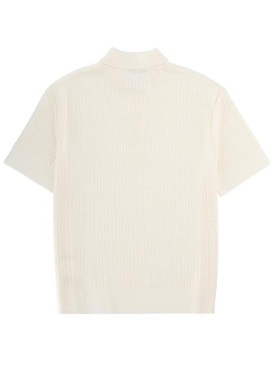  발망 스웨터 메리노 울 폴로 셔츠 화이트 - BALMAIN