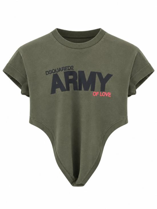 26FW 디스퀘어드2 반팔 티셔츠 S75GD0536D20020 710W MILITARY GREEN