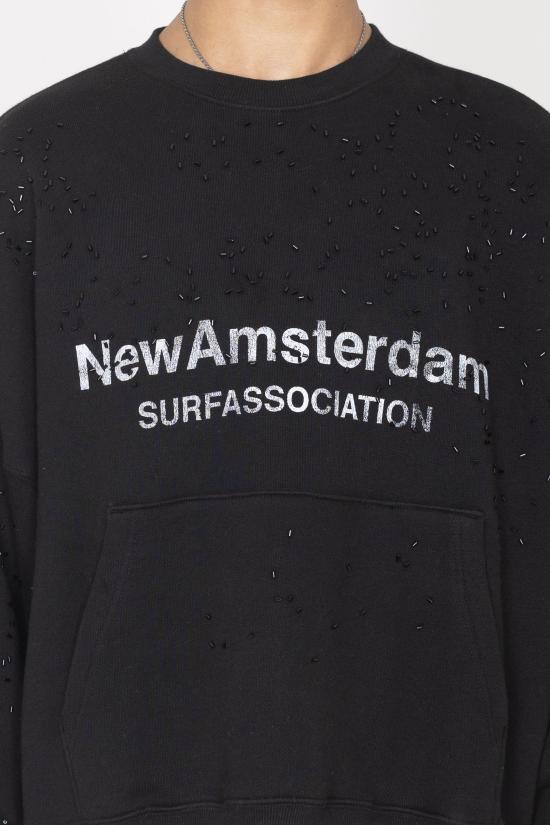 26FW 뉴 암스테르담 서프 어쏘시에이션 긴팔 티셔츠 2602081002 BLACK WHITE - NEW AMSTERDAM SURF ASSOCIATION
