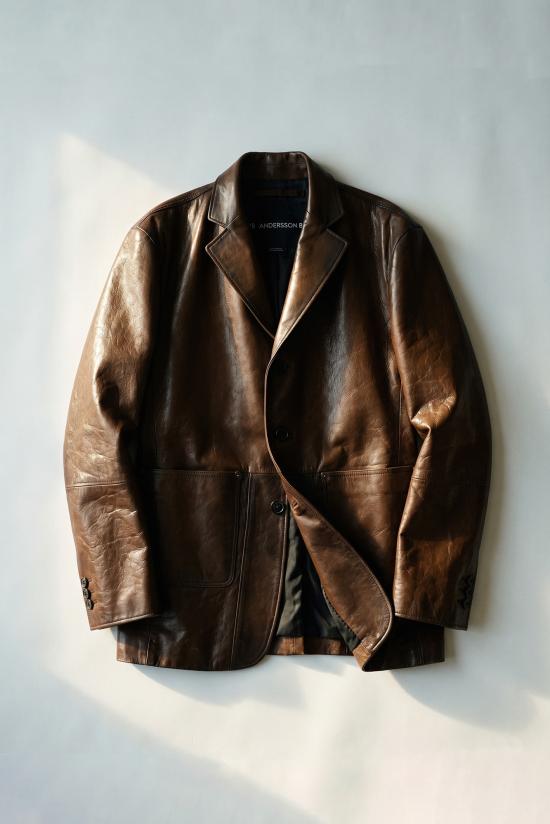 26FW 앤더슨벨 가죽 자켓 awa802u BROWN DOM