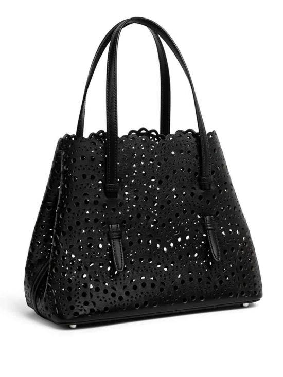 26FW 알라이아 비엔 웨이브 럭스 카프스킨 미나 25 백 AA1S06725I251999 BLACK - ALAIA