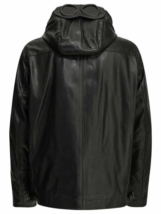 26FW 씨피 컴퍼니 레더 고글 자켓 21CMOW305A110457L999 BLACK - C.P. COMPANY